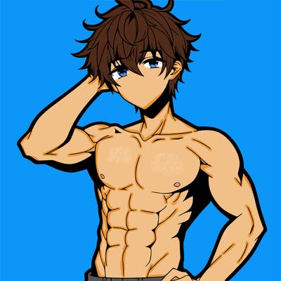 hot anime boy with abs