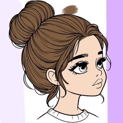 realistic girl with bun