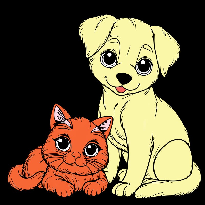 realistic cat and dog