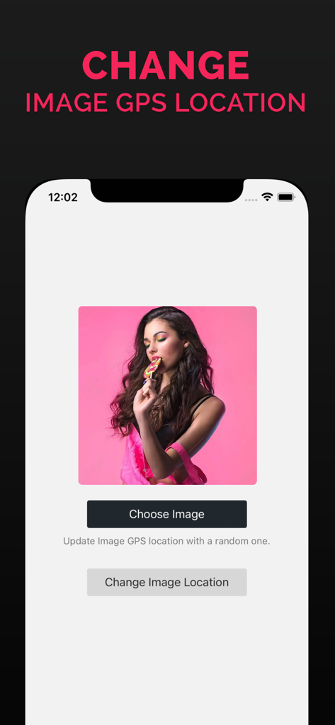Interfaz móvil de X Browser para cambiar y aleatorizar los datos de ubicación GPS de imágenes para privacidad.
