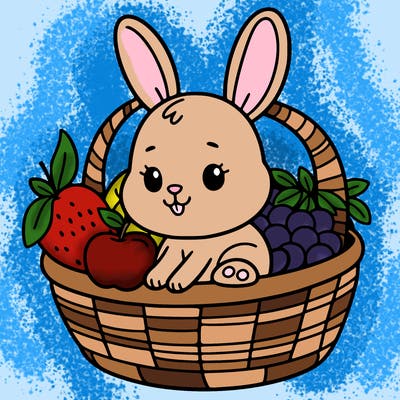 bunny in a fruit basket