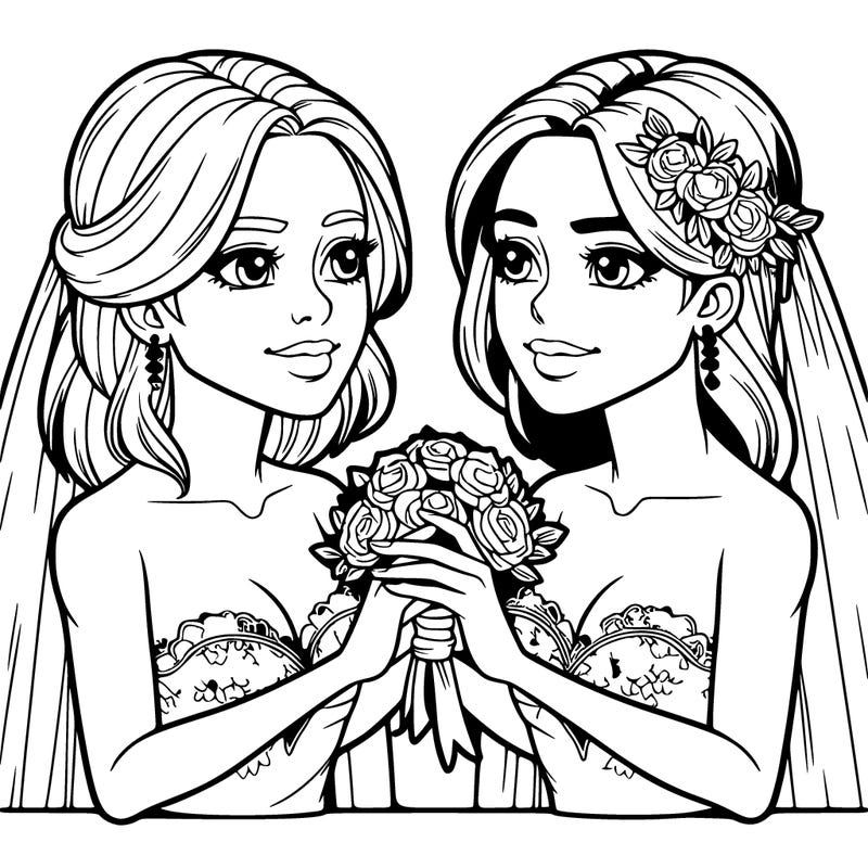 two realistic  women marrying each other