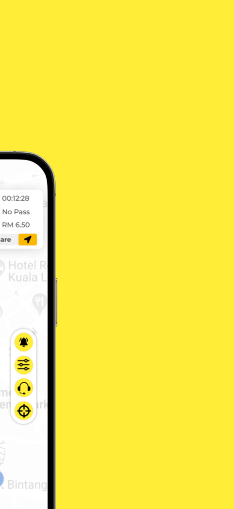 Oberfläche der TRYKE-Mikromobilitäts-App, die Fahrtdauer und -kosten auf einer Karte anzeigt