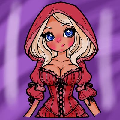 girl with corset and hood