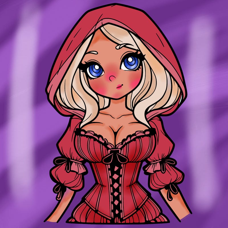 girl with corset and hood