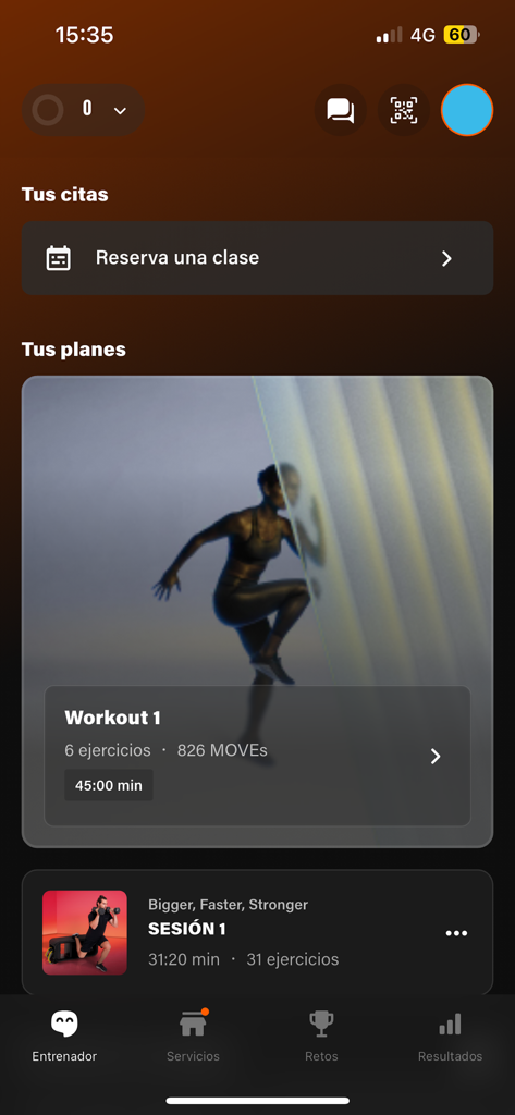 MindFit Chile - MindFit Chile fitness app dashboard with workout plans and class booking