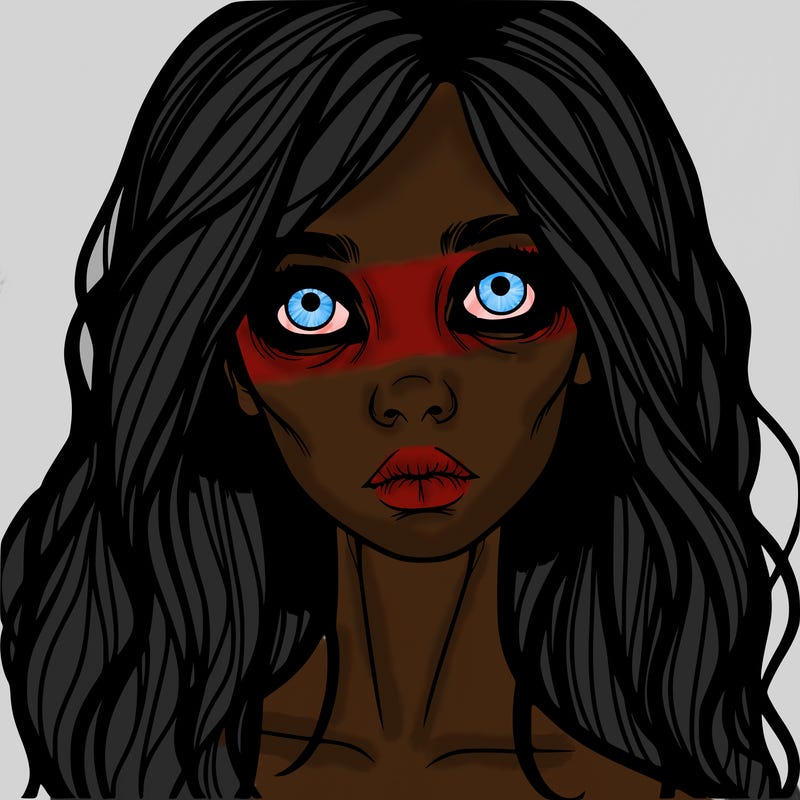 scary beautiful realistic girl