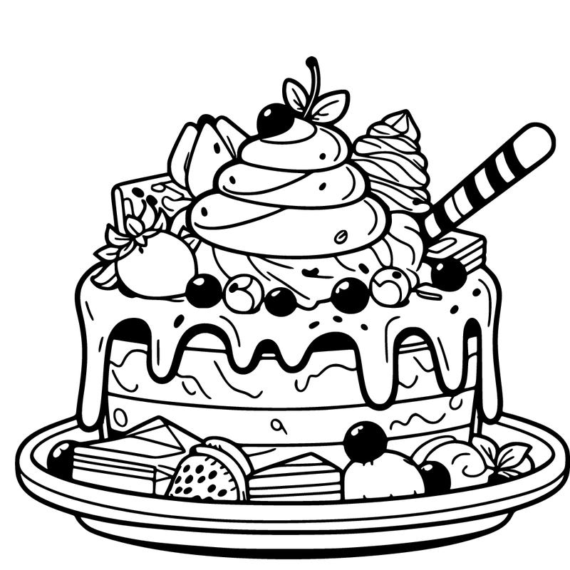 dessert with many toppings