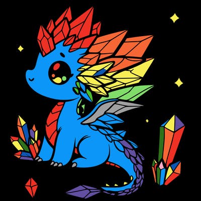 little cute crystal dragon