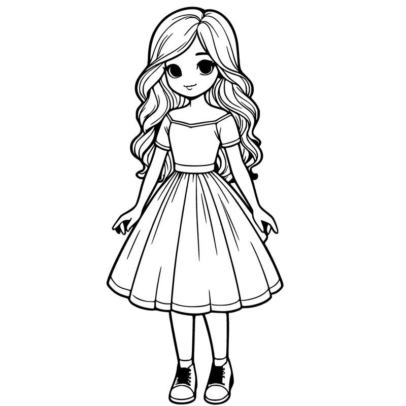 realistic girl in dress