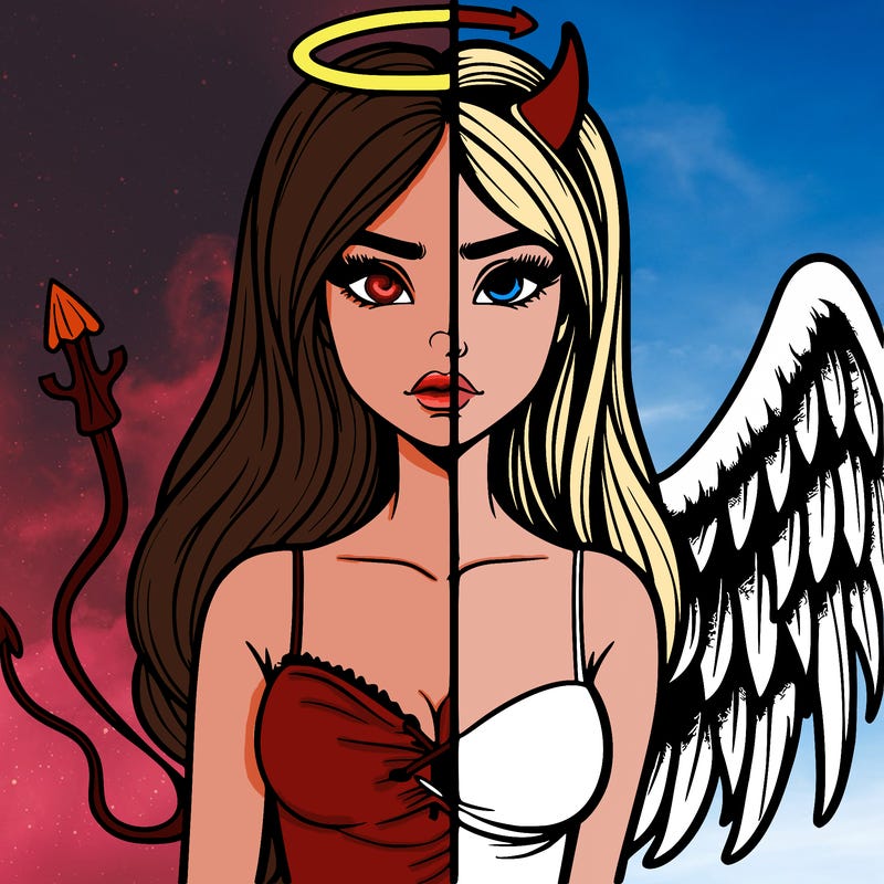 devil vs angel realistic girl