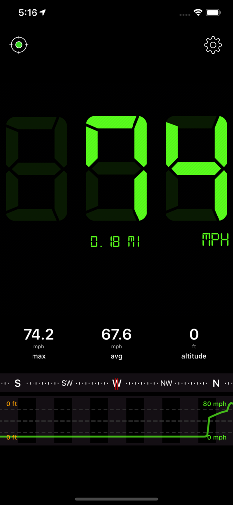 Speedometer Speed Box - Digital interface of Speedometer Speed Box app showing speed and trip data
