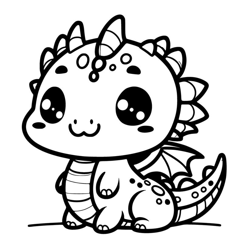 a kawaii-style cute dragon with a playful face.