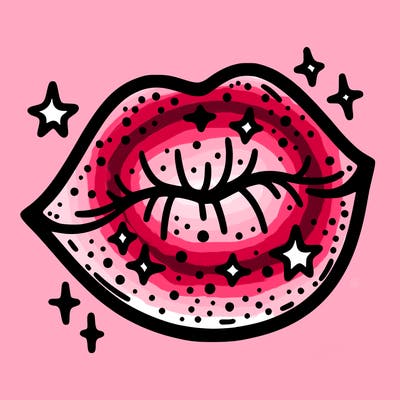 glittery lip