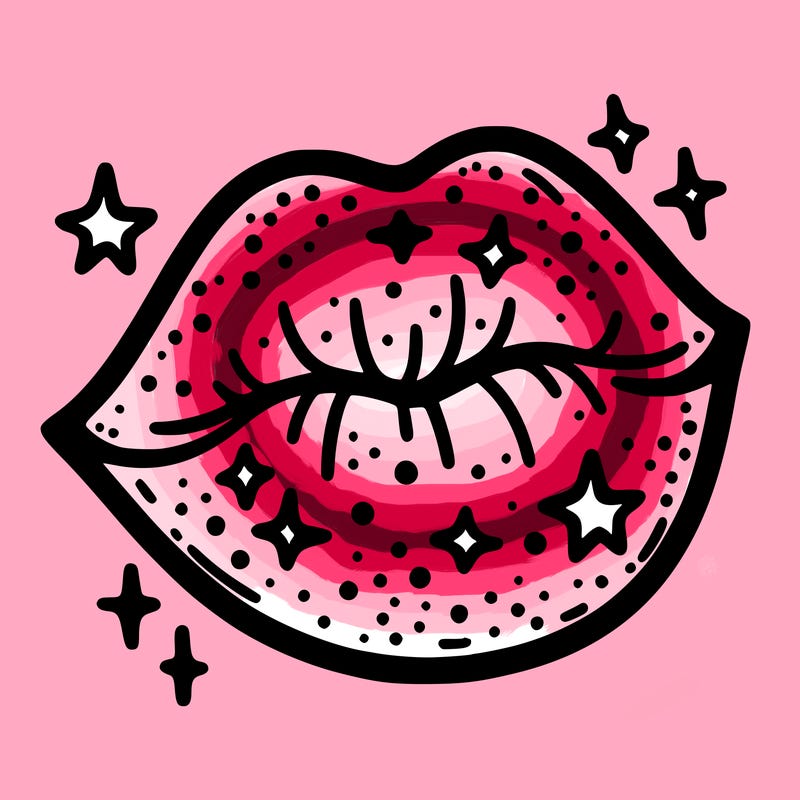 glittery lip