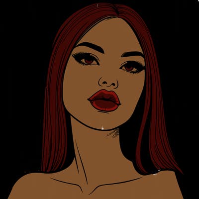 realistic woman with full lips