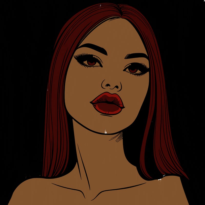 realistic woman with full lips