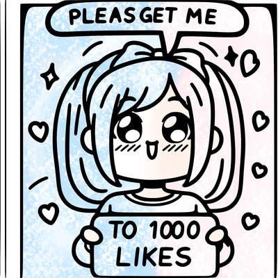 a girl saying please get me to 100 likes