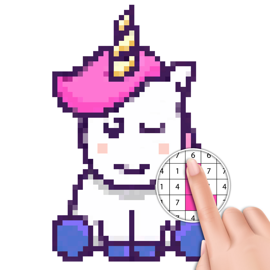 Unicorn Color by Number + | Relaxing Pixel Art Coloring Book