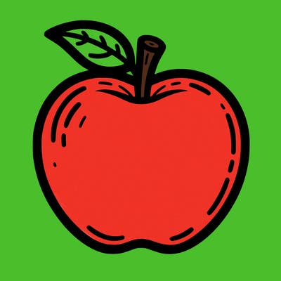 apple, line art simple