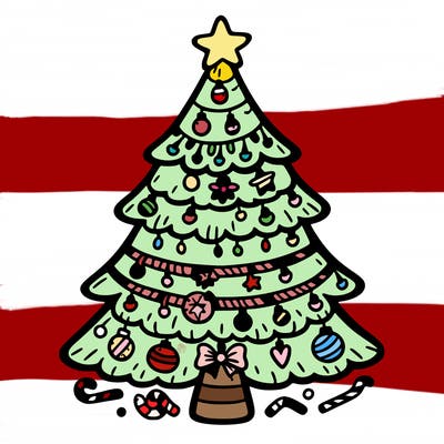 christmas tree with lots of details