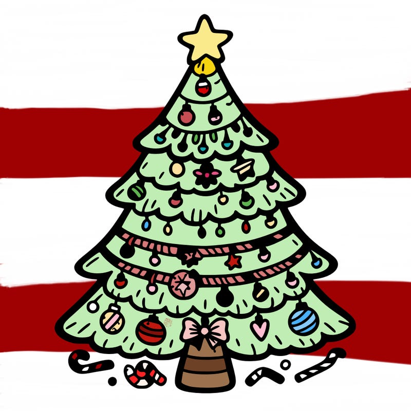 christmas tree with lots of details