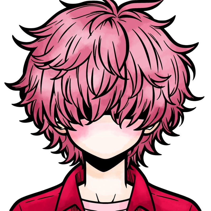 manga boy fluffy hair covering his eyes