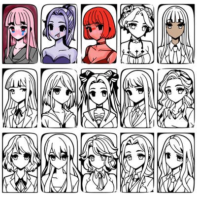 girls that look diffrent anime