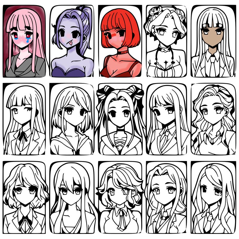 girls that look diffrent anime