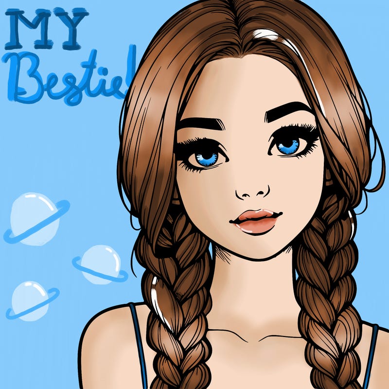 realistic girl with braids