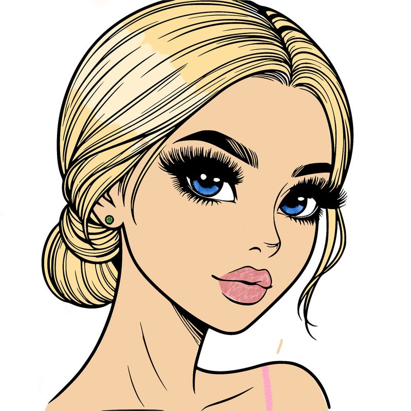 realistic girl with lashes