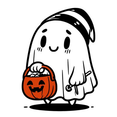 ghost girl trick or treating