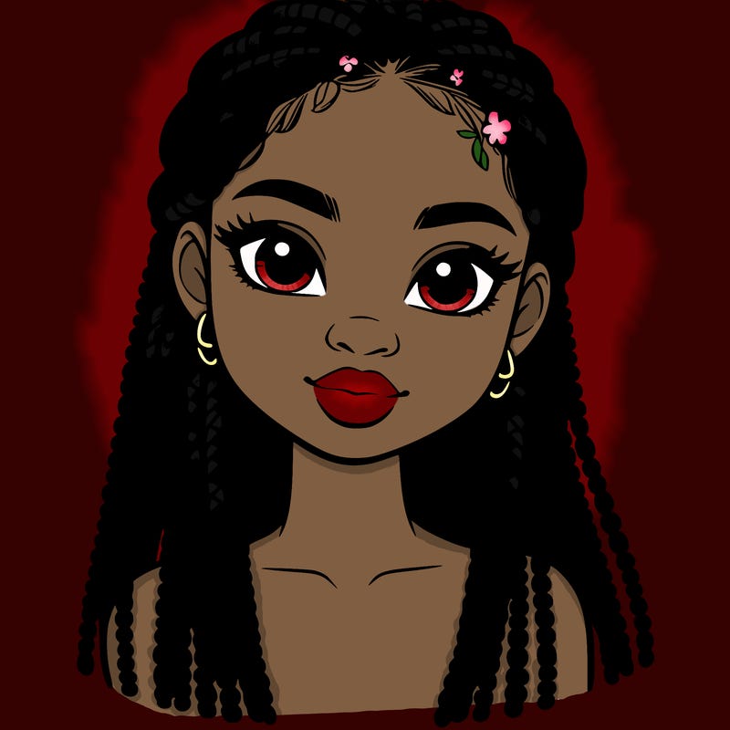 a realistic black girl with braids