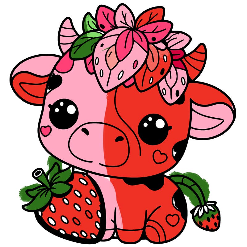 cute strawberry cow