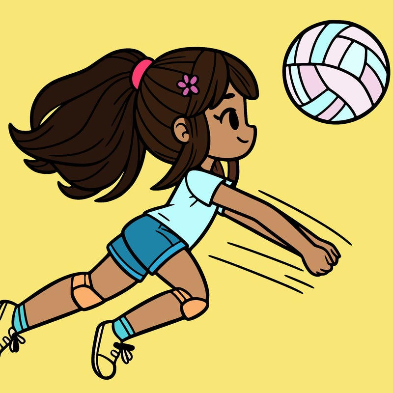 girl playing volleyball