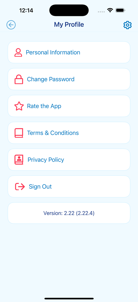 Insupass app My Profile screen showing account settings and user options