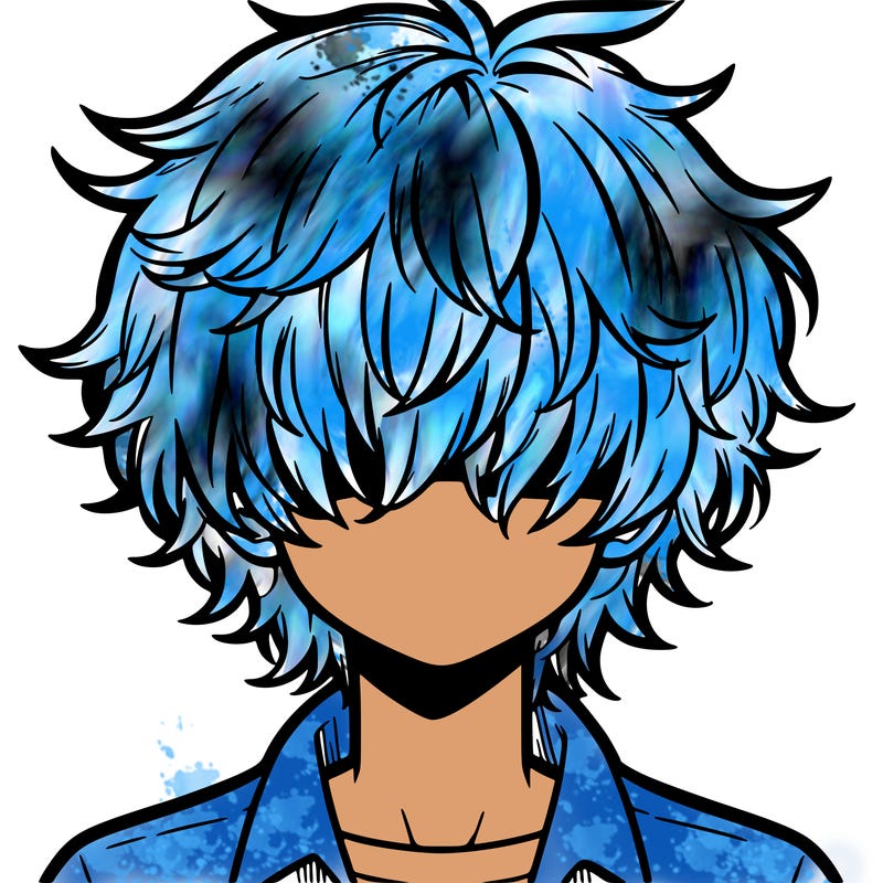 manga boy fluffy hair covering his eyes