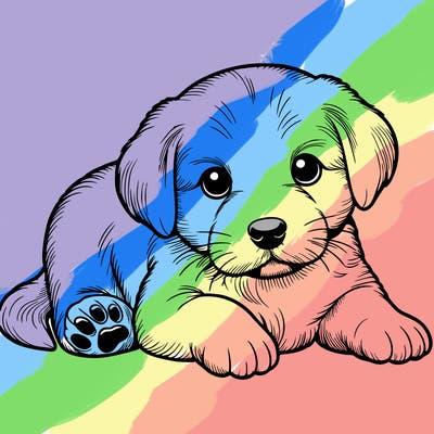 a cute realistic puppy