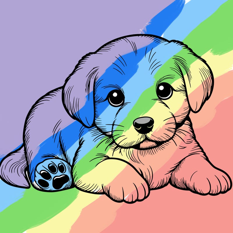 a cute realistic puppy