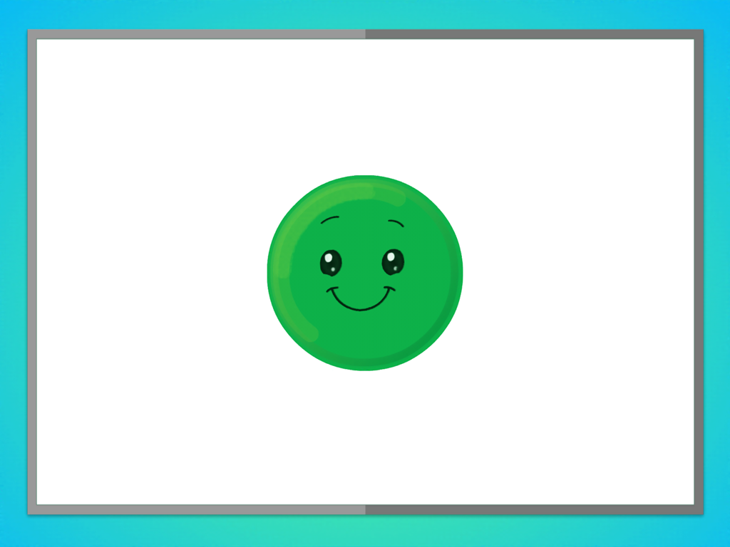 MAP Reading Fluency Testing - A friendly green smiley face character on a white background within the MAP Reading Fluency Testing app.