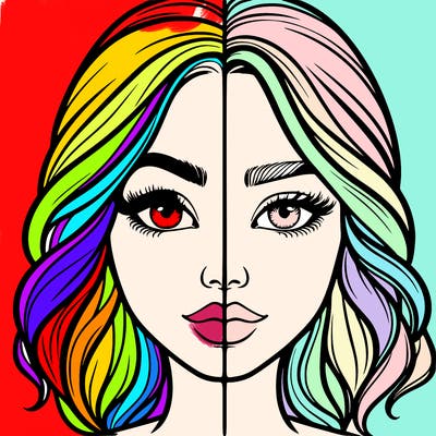 realistic girl split half