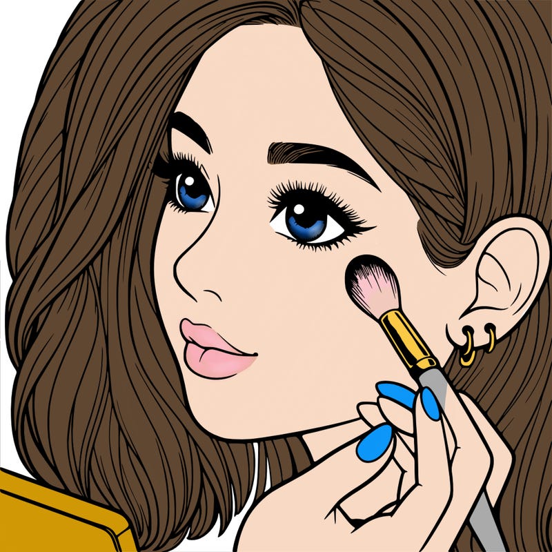 a realistic girl doing her makeup