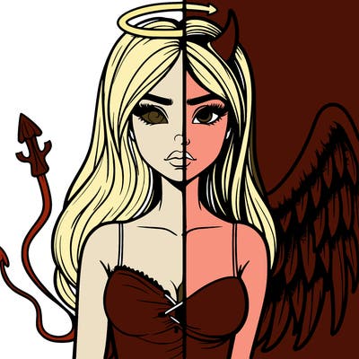 devil vs angel realistic girl
