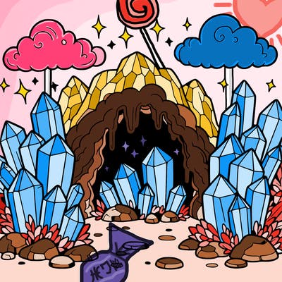 a cave with magic crystals