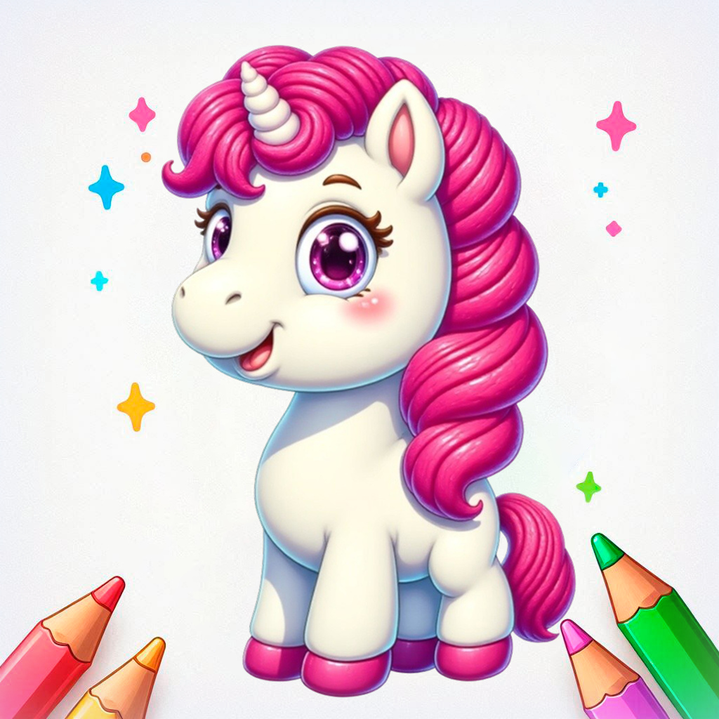 Unicorns – pony coloring book