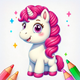 Unicorns – pony coloring book