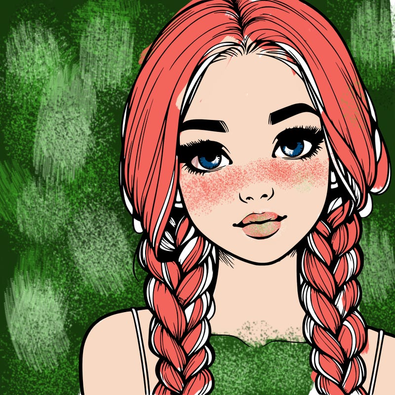 realistic girl with braids