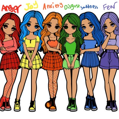 a group of girls realistic