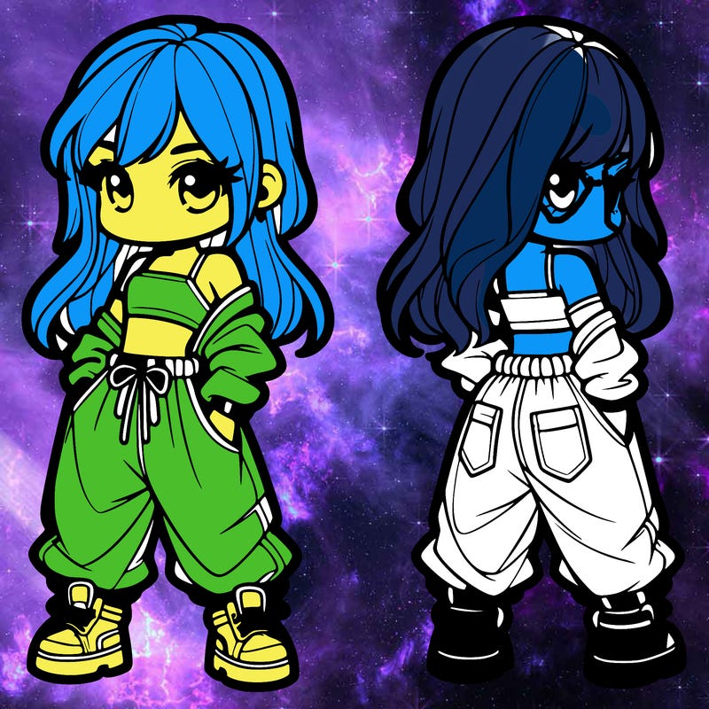 girl in crop top and baggy pants