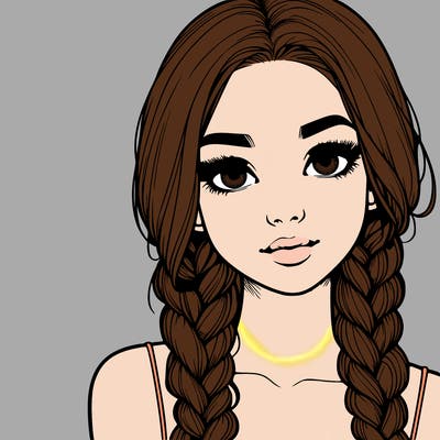 realistic girl with braids